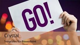  Presentation with light golden lights - Slide deck consisting of go stop sign - go placard with night lights background and a coral colored foreground