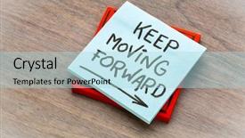  Presentation with forward - Presentation design featuring keep moving forward reminder - handwriting background and a light blue colored foreground