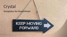  Presentation with keep moving forward - Theme with keep moving forward signpost background and a soft green colored foreground