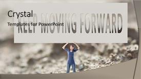  Presentation with keep moving forward - Beautiful theme featuring keep moving forward words on blank board hold by a young girl in the outdoor backdrop and a light gray colored foreground