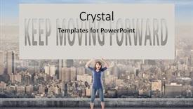  Presentation with keep moving forward - Colorful presentation design enhanced with keep moving forward words on blank board hold by a young girl in the outdoor backdrop and a light gray colored foreground