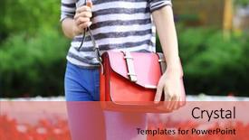  Presentation with shepherd sheep on shoulder - Cool new slides with keep quality - girl with bag over his backdrop and a  colored foreground