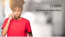  Presentation with african american leadership - Amazing presentation theme having keep quiet - beautiful young african american woman backdrop and a light gray colored foreground