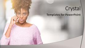  Presentation with lips mouth - Presentation design featuring keep quiet - beautiful young african american woman background and a light gray colored foreground