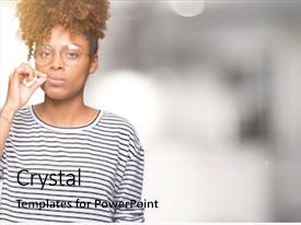 Keep Quiet Beautiful Young African American Woman PPT template 5 ...