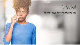  Presentation with african american startup - Amazing PPT theme having keep quiet - beautiful young african american woman backdrop and a light gray colored foreground