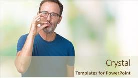  Presentation with lips mouth - Audience pleasing presentation design consisting of keep quiet - handsome middle age hoary senior backdrop and a soft green colored foreground