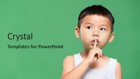  Presentation with director in the making - Theme with keep quiet - little boy making a hush background and a seafoam green colored foreground