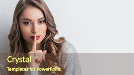  Presentation with lips - Colorful PPT theme enhanced with keep quiet - portrait of beautiful woman backdrop and a  colored foreground