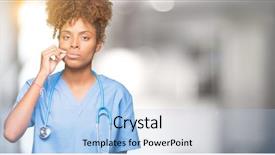  Presentation with doctor african - Cool new PPT theme with keep quiet - young african american doctor woman backdrop and a  colored foreground