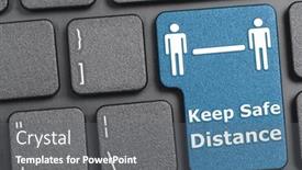  Presentation with safe - Theme with keep-safe-distance-key background and a gray colored foreground