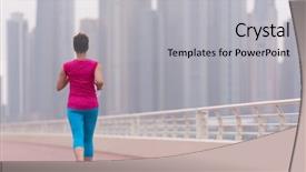  Presentation with possible - Beautiful slide set featuring keep up her fitness level backdrop and a light gray colored foreground