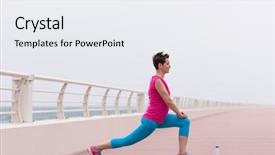  Presentation with physical fitness - PPT theme enhanced with keep up her fitness background and a sky blue colored foreground