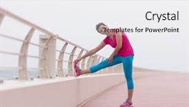  Presentation with physical fitness - Amazing theme having keep up her fitness backdrop and a white colored foreground