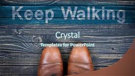  Presentation with shoes - PPT layouts enhanced with business shoes on wooden floor background and a ocean colored foreground