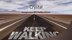  Presentation with desert - Colorful PPT theme enhanced with inspirational quotes - keep walking written on desert backdrop and a light gray colored foreground
