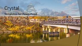  Presentation with japan castle - Cool new PPT layouts with keeping - osaka japan at osaka castle's backdrop and a light blue colored foreground