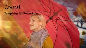  Presentation with dry - Slide deck with keeping dry against autumn turn background and a  colored foreground