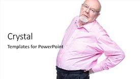  Presentation with low back - Beautiful PPT layouts featuring keeps hands on his back backdrop and a white colored foreground