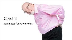  Presentation with elderly health - Colorful presentation theme enhanced with keeps hands on his back backdrop and a white colored foreground