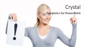  Presentation with forefinger - Slide set consisting of keeps paper with exclamation mark background and a white colored foreground