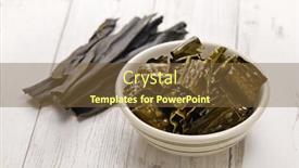  Presentation with healthy snack - Presentation theme with kelp-chips-deep-fried-kombu background and a tawny brown colored foreground