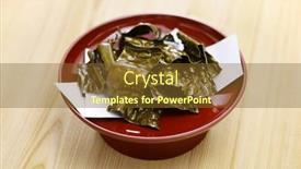  Presentation with healthy snack - Theme consisting of kelp-chips-deep-fried-kombu background and a tawny brown colored foreground
