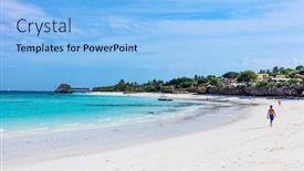  Presentation with zanzibar - Beautiful presentation theme featuring kendwa-beach-in-unguja-aka backdrop and a light blue colored foreground