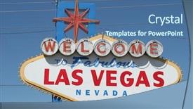  Presentation with las vegas sign - PPT theme consisting of keno - welcome to las vegas sign background and a ocean colored foreground
