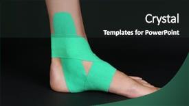  Presentation with black female - Slides with kensiology - female foot with physio tape background and a wine colored foreground