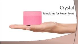  Presentation with roll - PPT theme with kensiology - female hand holding special physio background and a white colored foreground