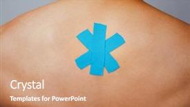  Presentation with kinesiology - PPT theme featuring kensiology - kinesiology taping on back close-up background and a coral colored foreground