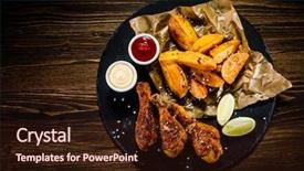  Presentation with french fries - Cool new presentation theme with kentucky chicken - grilled drumsticks with french fries backdrop and a wine colored foreground