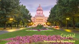  Presentation with kentucky - PPT theme featuring kentucky-state-capitol-at-dusk background and a tawny brown colored foreground