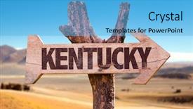 Presentation with kentucky - Slide deck featuring kentucky wooden sign background and a light blue colored foreground