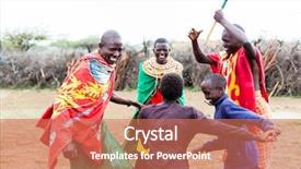  Presentation with kenya - Audience pleasing slide set consisting of kenya - massai family celebrating and dancing backdrop and a coral colored foreground