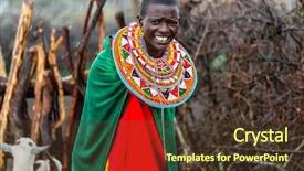 Presentation with kenya - Theme with kenya - massai woman standing in her background and a tawny brown colored foreground