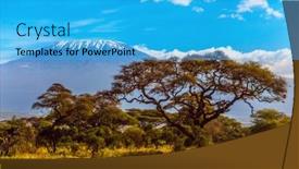  Presentation with savanna - Amazing presentation theme having kenya-amboseli-is-a-magnificent backdrop and a cyan colored foreground