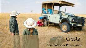  Presentation with kenya - Amazing slide deck having kenya safari on morning game backdrop and a coral colored foreground