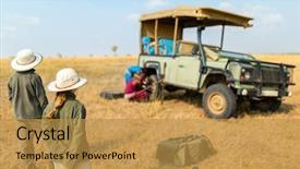  Presentation with safari - Theme with kenya safari on morning game background and a gold colored foreground