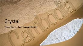  Presentation with cambodia - Cool new PPT theme with kep - cambodia written on the beach backdrop and a coral colored foreground