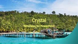  Presentation with tropical - Colorful PPT layouts enhanced with kep - tropical island backdrop and a tawny brown colored foreground