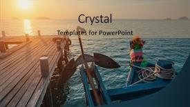  Presentation with fishing boat - Cool new PPT theme with kep - wooden fishing boat near backdrop and a coral colored foreground