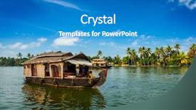  Presentation with tourism india - Beautiful PPT theme featuring kerala backwaters kerala india backdrop and a teal colored foreground