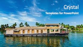  Presentation with tourism india - Presentation featuring kerala backwaters kerala india background and a teal colored foreground