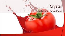  Presentation with tomato juice - Presentation having space woolen knitted gloves fashion background and a light gray colored foreground.