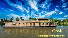  Presentation with kerala - PPT theme featuring kerala india travel background - panorama background and a tawny brown colored foreground