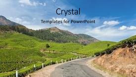  Presentation with rural india kerala travel - Colorful presentation design enhanced with kerala india travel background - road backdrop and a teal colored foreground