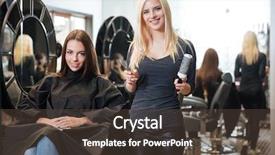  Presentation with worried young female college student - Colorful PPT theme enhanced with keratin - beautiful young blonde female hairdresser backdrop and a tawny brown colored foreground