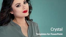  Presentation with beautiful green - Amazing slide set having keratin - portrait of beautiful female model backdrop and a  colored foreground